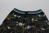 Dolce & Gabbana Black Cotton Volcano Print Casual Shorts - GENUINE AUTHENTIC BRAND LLC  