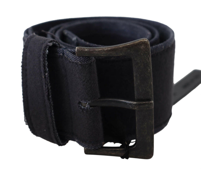 Ermanno Scervino Black Leather Wide Buckle Waist Luxury Belt - GENUINE AUTHENTIC BRAND LLC  