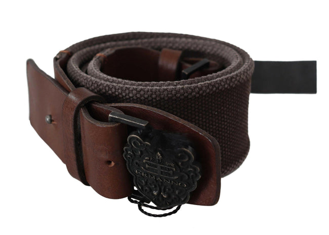 Ermanno Scervino Dark Brown Leather Wide Buckle Waist Belt - GENUINE AUTHENTIC BRAND LLC  