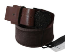 Ermanno Scervino Dark Brown Leather Wide Buckle Waist Belt - GENUINE AUTHENTIC BRAND LLC  
