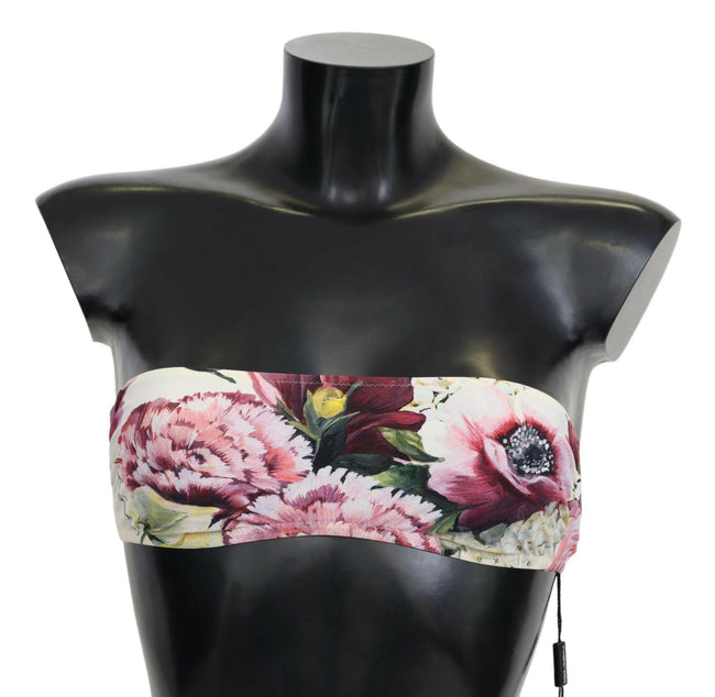 Dolce & Gabbana Multicolor Floral Print Women Beachwear Bikini Tops - GENUINE AUTHENTIC BRAND LLC  