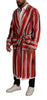 Dolce & Gabbana Chic Striped Silk Sleepwear Robe.