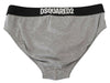 Dsquared² Gray DSURF Logo Cotton Stretch Men Brief Underwear - GENUINE AUTHENTIC BRAND LLC  