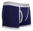Dsquared² Blue White Logo Cotton Stretch Men Trunk Underwear - GENUINE AUTHENTIC BRAND LLC  