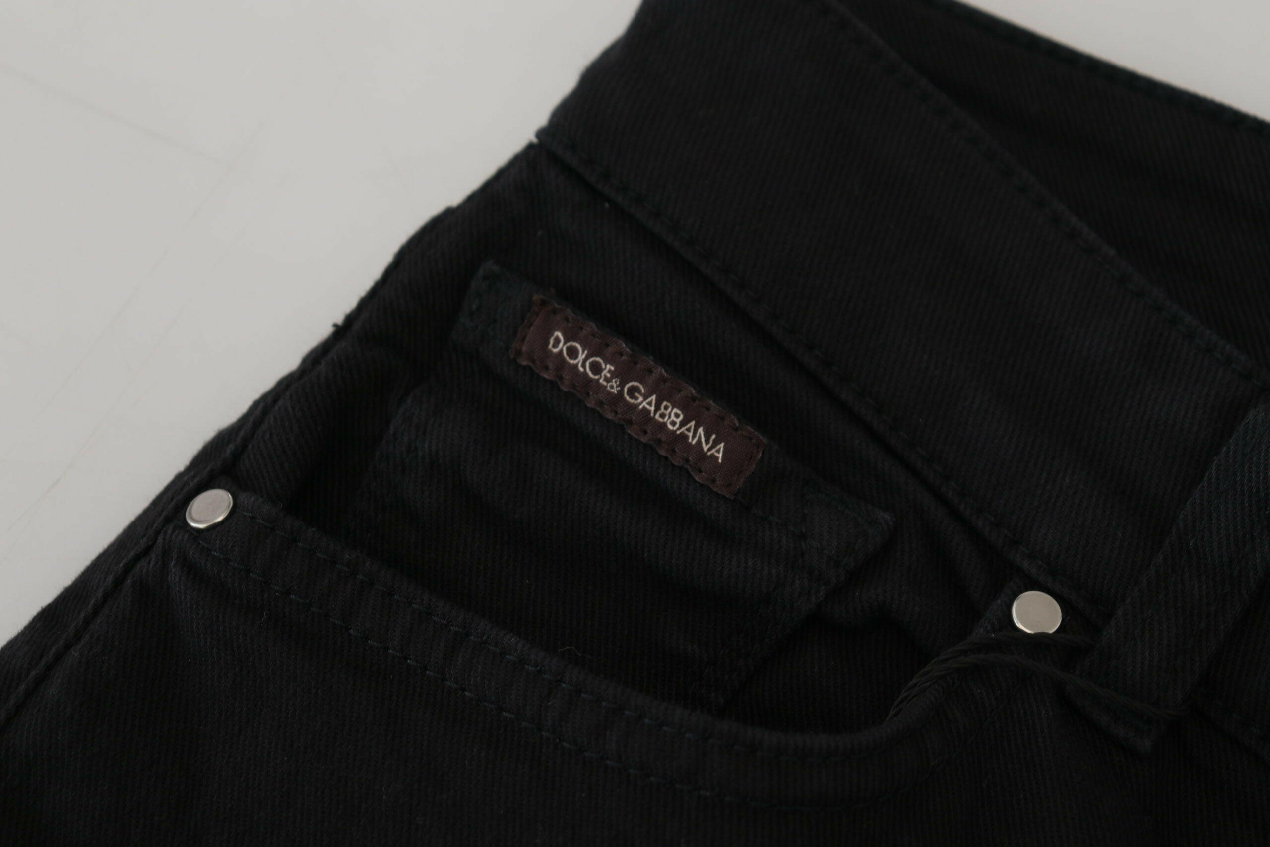 Dolce & Gabbana Black Cotton Skinny Women Denim Jeans - GENUINE AUTHENTIC BRAND LLC  