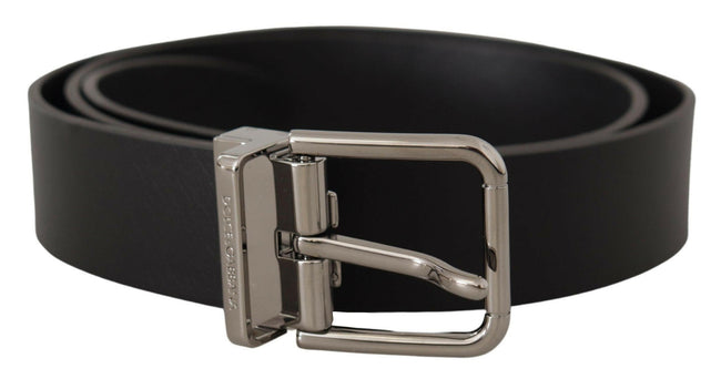 Dolce & Gabbana Black Casual Calf Leather Logo Metal Buckle Belt - GENUINE AUTHENTIC BRAND LLC  