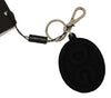 Dolce & Gabbana Black Rubber DG Logo Silver Brass Metal Keychain