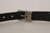 Dolce & Gabbana Black Calf Leather Perforated Metal Buckle Belt - GENUINE AUTHENTIC BRAND LLC  