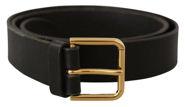 Dolce & Gabbana Brown Gold Metal Logo Buckle Calf Leather Belt - GENUINE AUTHENTIC BRAND LLC  