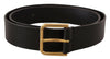 Dolce & Gabbana Black Calf Leather Gold Tone Logo Metal Buckle Belt - GENUINE AUTHENTIC BRAND LLC  
