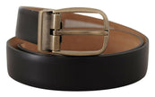 Dolce & Gabbana Black Brown Backend Leather Vintage Metal Buckle Belt - GENUINE AUTHENTIC BRAND LLC  