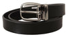 Dolce & Gabbana Black Classic Calf Leather Metal Logo Belt - GENUINE AUTHENTIC BRAND LLC  