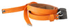 Scervino Street Orange Tangerine Leather Slim Silver Metal Buckle Belt