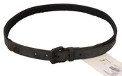 Ermanno Scervino Black Leather Logo Buckle Waist Women Belt.
