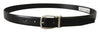 Dolce & Gabbana Black Solid Leather Silver Tone Metal Buckle Belt - GENUINE AUTHENTIC BRAND LLC  