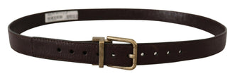 Dolce & Gabbana Brown Calf Leather Vintage Logo Metal Buckle Belt - GENUINE AUTHENTIC BRAND LLC  