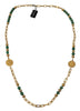Dolce & Gabbana Gold Brass Natural Gem Beaded Logo Chain Necklace - GENUINE AUTHENTIC BRAND LLC  