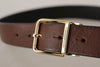 Dolce & Gabbana Brown Classic Leather Gold Tone Metal Buckle Belt - GENUINE AUTHENTIC BRAND LLC  