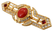Dolce & Gabbana Gold Tone Brass Crystal Embellished Pin Brooch - GENUINE AUTHENTIC BRAND LLC  