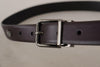 Dolce & Gabbana Dark Purple Leather Box Borchia Metal Buckle Belt - GENUINE AUTHENTIC BRAND LLC  