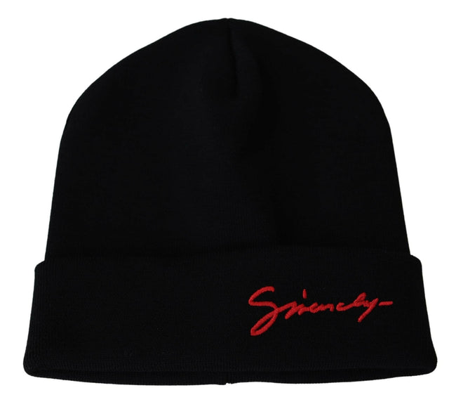 Givenchy Black Wool Unisex Winter Warm Beanie Hat - GENUINE AUTHENTIC BRAND LLC  
