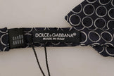 Dolce & Gabbana Elegant Black and White Silk Bow Tie.