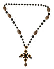 Dolce & Gabbana Elegant Charm Cross Necklace with Crystal Details.