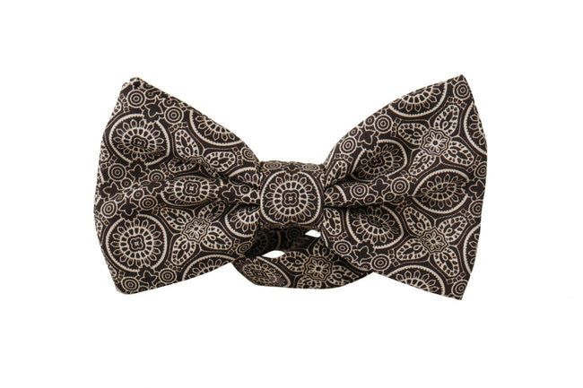 Dolce & Gabbana Black white 100% Silk Adjustable Neck Papillon Tie - GENUINE AUTHENTIC BRAND LLC  