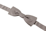 Dolce & Gabbana Silver 100% Silk Slim Adjustable Neck Papillon Tie - GENUINE AUTHENTIC BRAND LLC  