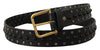 Dolce & Gabbana Black Leather Studded Gold Tone Metal Buckle Belt - GENUINE AUTHENTIC BRAND LLC  