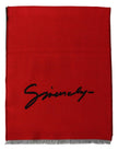 Givenchy Red Black Wool Unisex Winter Warm Scarf Wrap Shawl - GENUINE AUTHENTIC BRAND LLC  