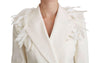 Dolce & Gabbana White Double Breasted Coat Wool Jacket - GENUINE AUTHENTIC BRAND LLC  