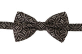 Dolce & Gabbana Black white 100% Silk Adjustable Neck Papillon Tie - GENUINE AUTHENTIC BRAND LLC  