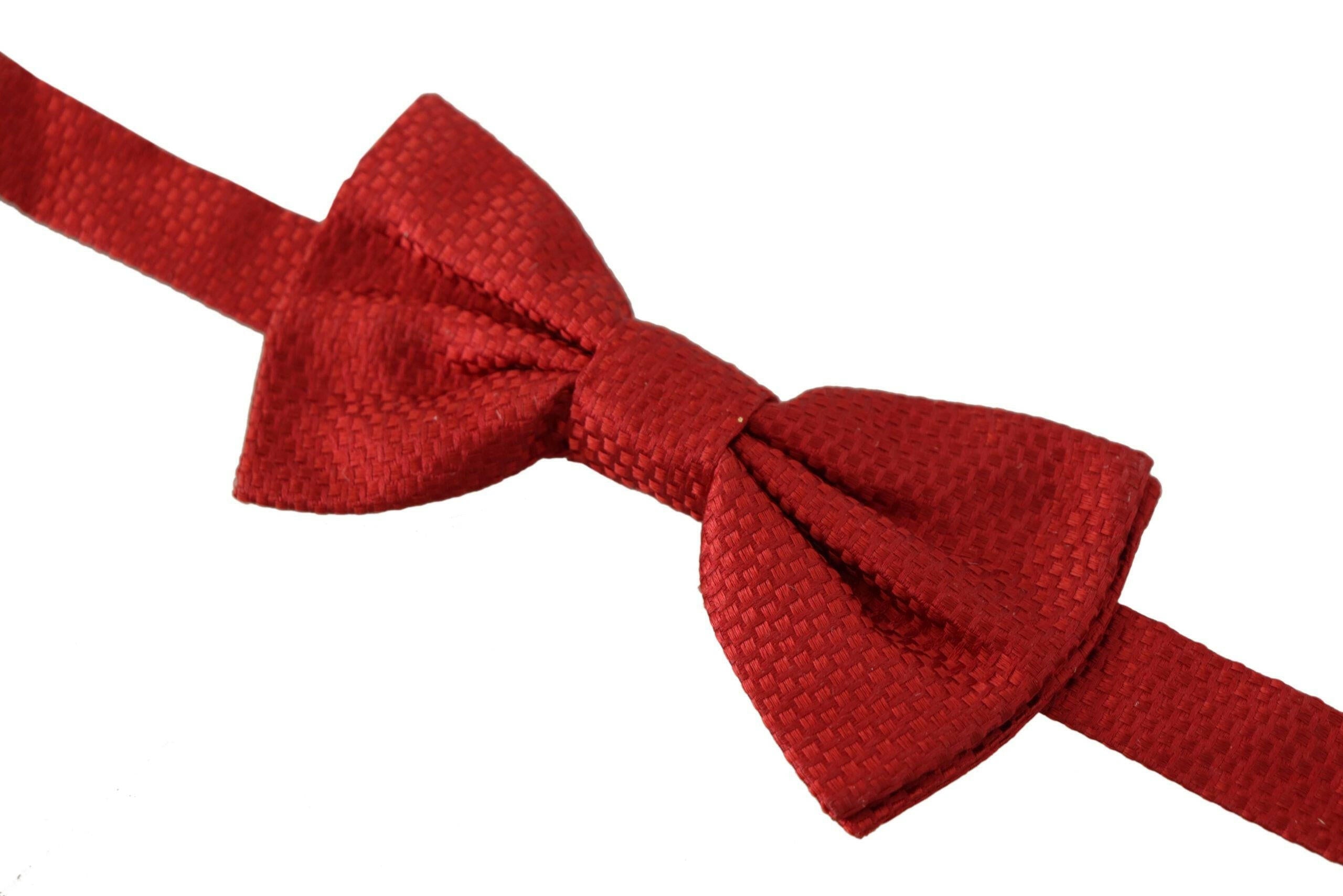 Dolce & Gabbana Red 100% Silk Slim Adjustable Neck Papillon Tie - GENUINE AUTHENTIC BRAND LLC  