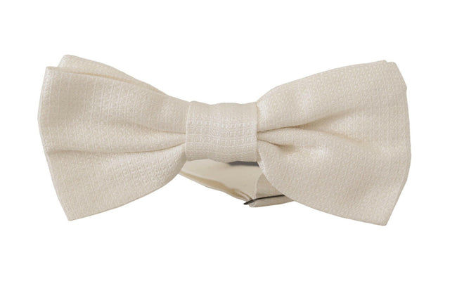 Dolce & Gabbana Off White Pattern Adjustable Neck Papillon Tie - GENUINE AUTHENTIC BRAND LLC  