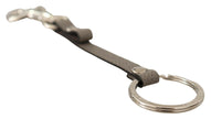 Dolce & Gabbana Gray Textured Leather Silver Metal Hook Keychain - GENUINE AUTHENTIC BRAND LLC  