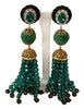 Dolce & Gabbana Green Crystals Gold Tone Drop Clip-on Dangle Earrings - GENUINE AUTHENTIC BRAND LLC  