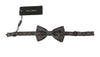 Dolce & Gabbana Black white 100% Silk Adjustable Neck Papillon Tie