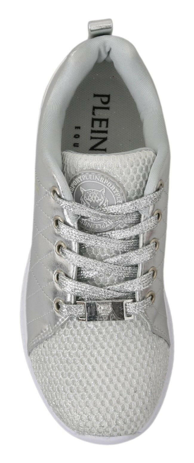 Philipp Plein Gisella Silver Polyester Sneakers Shoes - GENUINE AUTHENTIC BRAND LLC  