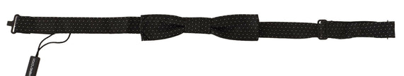 Dolce & Gabbana Black White Polka 100% Silk Neck Papillon Tie - GENUINE AUTHENTIC BRAND LLC  