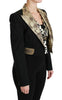 Dolce & Gabbana Black Jacquard Vest Blazer Coat Wool Jacket - GENUINE AUTHENTIC BRAND LLC  