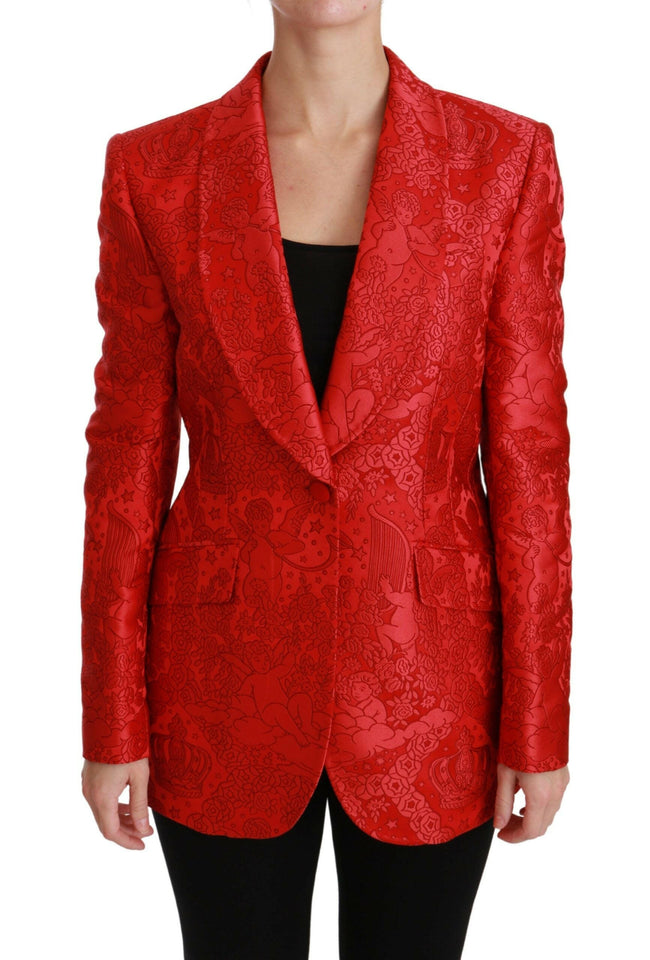 Dolce & Gabbana Red Floral Angel Blazer Coat Jacket - GENUINE AUTHENTIC BRAND LLC  