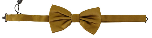 Dolce & Gabbana Elegant Mustard Silk Bow Tie.