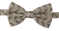 Dolce & Gabbana Gray 100% Silk Adjustable Neck Papillon Bow Tie - GENUINE AUTHENTIC BRAND LLC  