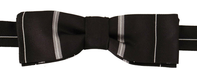 Dolce & Gabbana Black Grey Lining 100% Silk Neck Papillon Tie - GENUINE AUTHENTIC BRAND LLC  