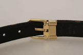 Dolce & Gabbana Multicolor Leather Jacquard Gold Metal Buckle Belt - GENUINE AUTHENTIC BRAND LLC  
