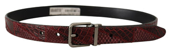 Dolce & Gabbana Red Exotic Leather Metal Logo Buckle Belt - GENUINE AUTHENTIC BRAND LLC  