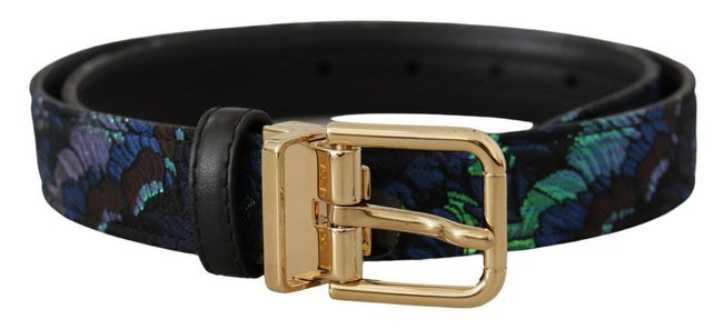 Dolce & Gabbana Multicolor Floral Jacquard Gold Metal Buckle Belt - GENUINE AUTHENTIC BRAND LLC  