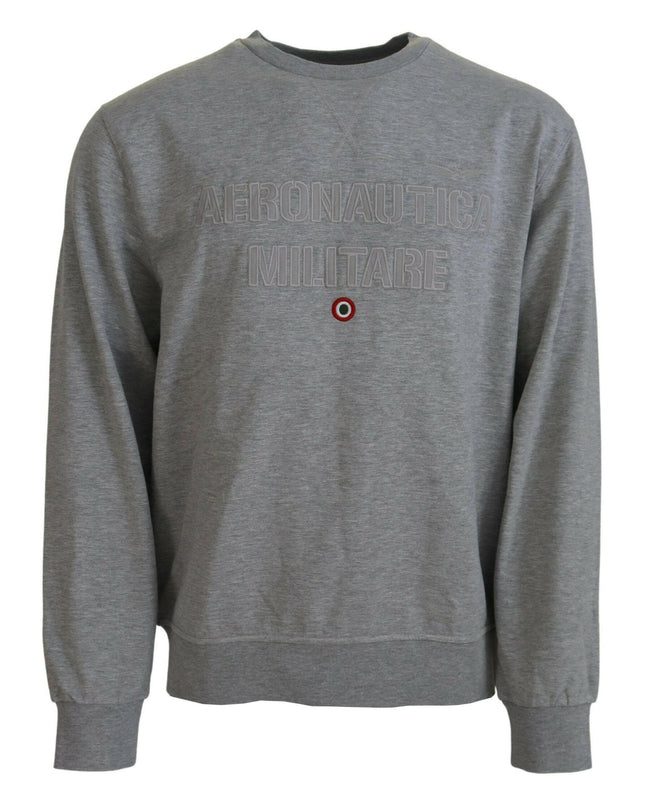 Aeronautica Militare Gray Men Pullover Sweatshirt Sweater - GENUINE AUTHENTIC BRAND LLC  