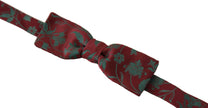 Dolce & Gabbana Maroon Pattern Adjustable Neck Papillon Bow Tie - GENUINE AUTHENTIC BRAND LLC  